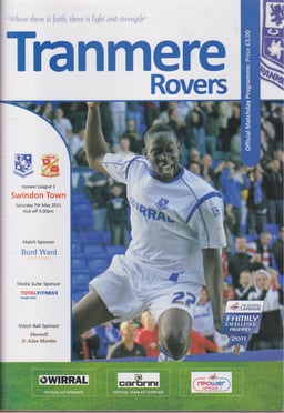 Tranmere Rovers v Swindon Town Match Programme 2011-05-07